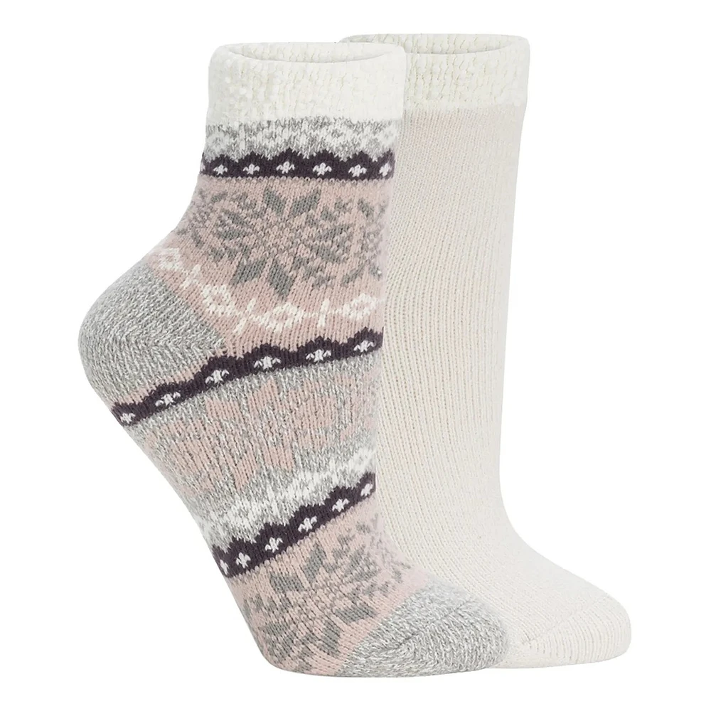 Women's 2-Pack Snow Day Double Layer Crew Socks