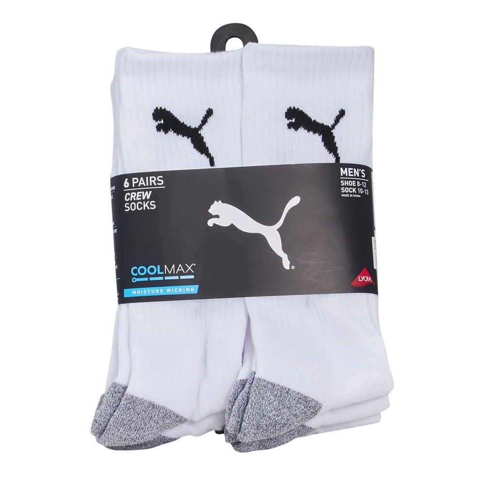 Men's 6-Pack CoolMax Crew Socks