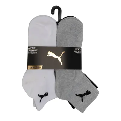 Men's 6-Pack Premium Quarter Crew Socks