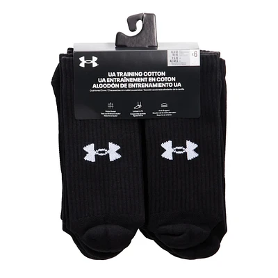 UA MENS TRAINING COTTON 6PK CREWS