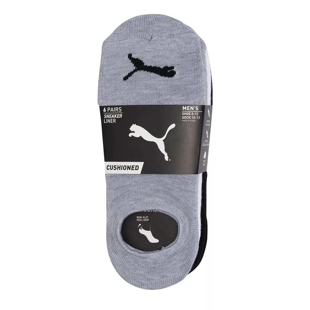 Men's 6-Pack Cushioned Sneaker Liner Socks