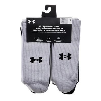 UA MENS TRAINING COTTON 6PK CREWS