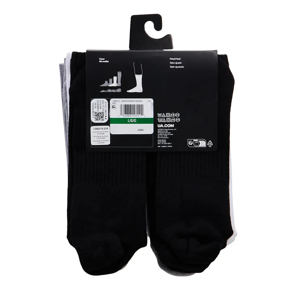 UA MENS TRAINING COTTON 6PK CREWS