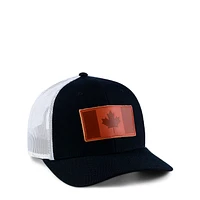 Leather State Patch Curved Trucker Snapback Cap