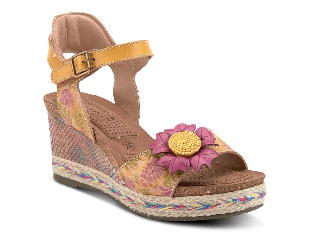 DOLCE & GABBANA Floral-print brocade wedge sandals