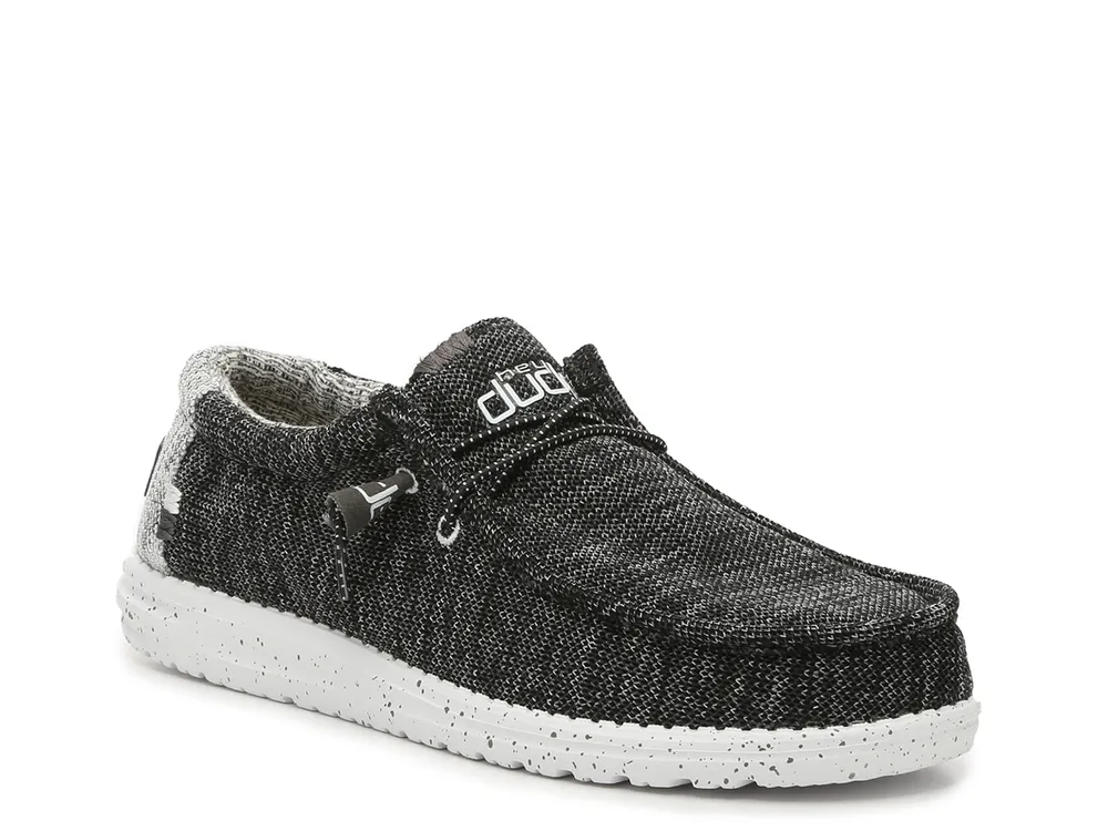 Hey Dude Walley Stretch Shoe - Men's Shoes in Black White
