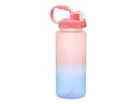 Pink & Blue Ombre Motivational Soft Touch Water Bottle, 64 Oz