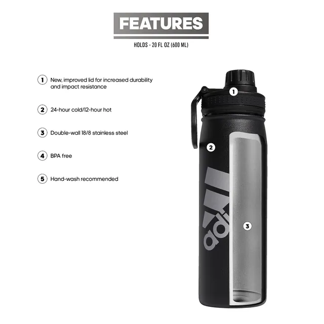 adidas 20-oz. Stainless Steel Water Bottle