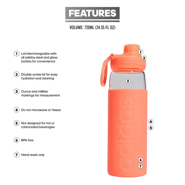 adidas Squad 720 Glass 24-Oz. Water Bottle - Free Shipping