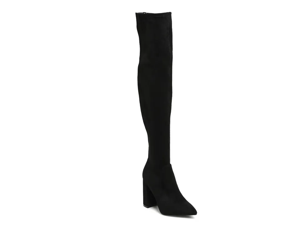 dsw black suede knee high boots