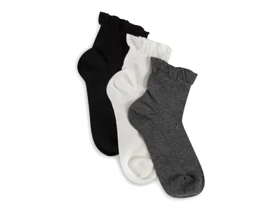 Ruffle Women's Ankle Socks - 3 Pack