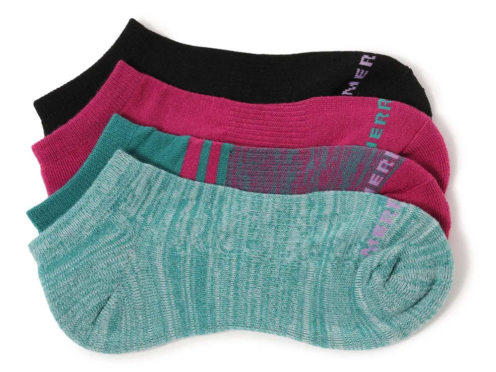Ribbed Women's No Show Socks - 4 Pack