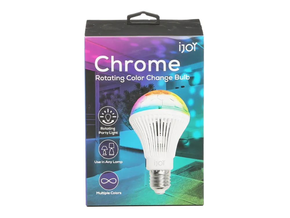 Chrome Rotating Color Change Light Bulb