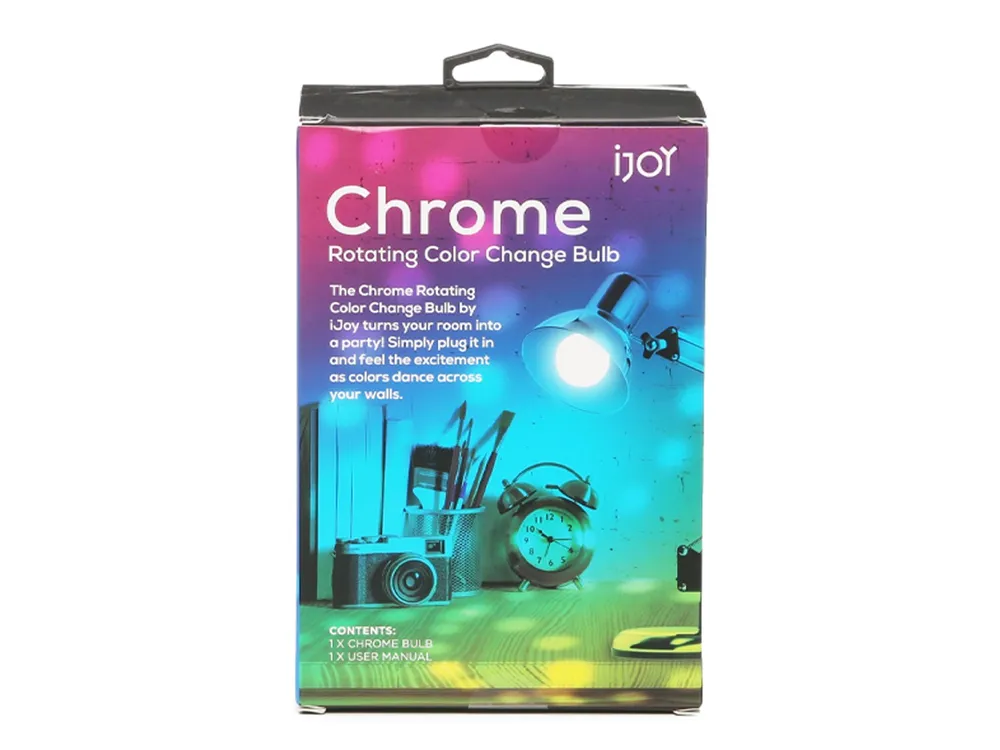 Chrome Rotating Color Change Light Bulb
