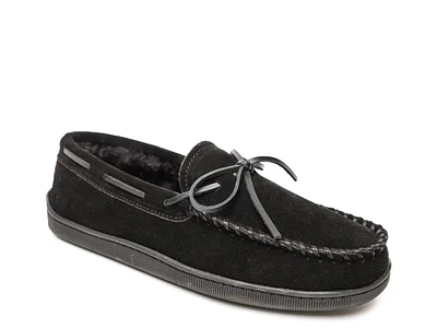 Pile Lined Hardsole Moccasin Slipper