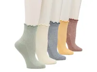 Lettuce Cuff Women's Ankle Socks - 5 Pack