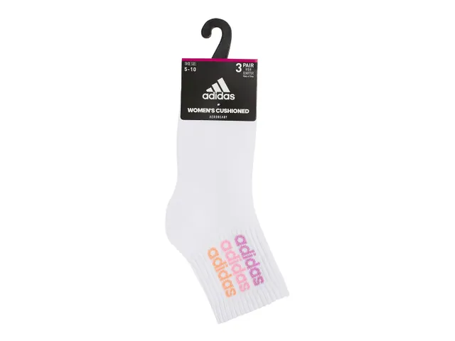 ADIDAS Women's Cushioned 3.0 No Show Socks 3-Pack Size 5-10 Black