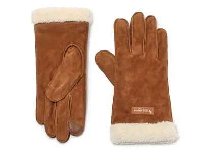 Sherpa-Cuff Women's Suede Gloves