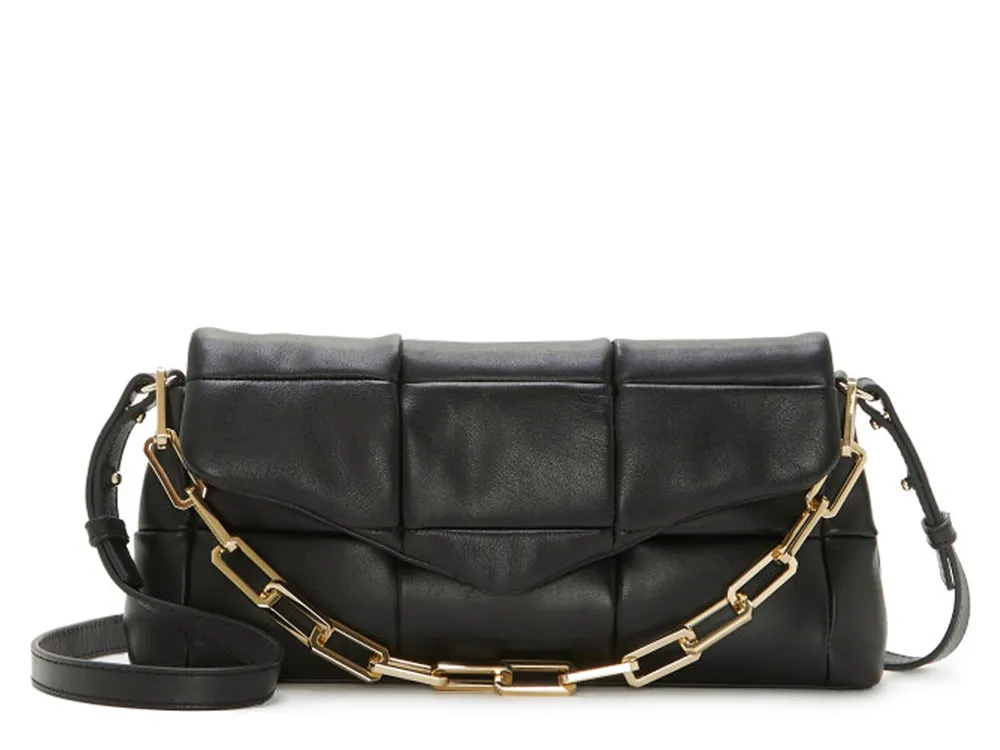 Vince Camuto Leather Crossbody Purse Bag Black