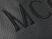 Logo Stitched Leather Wristlet