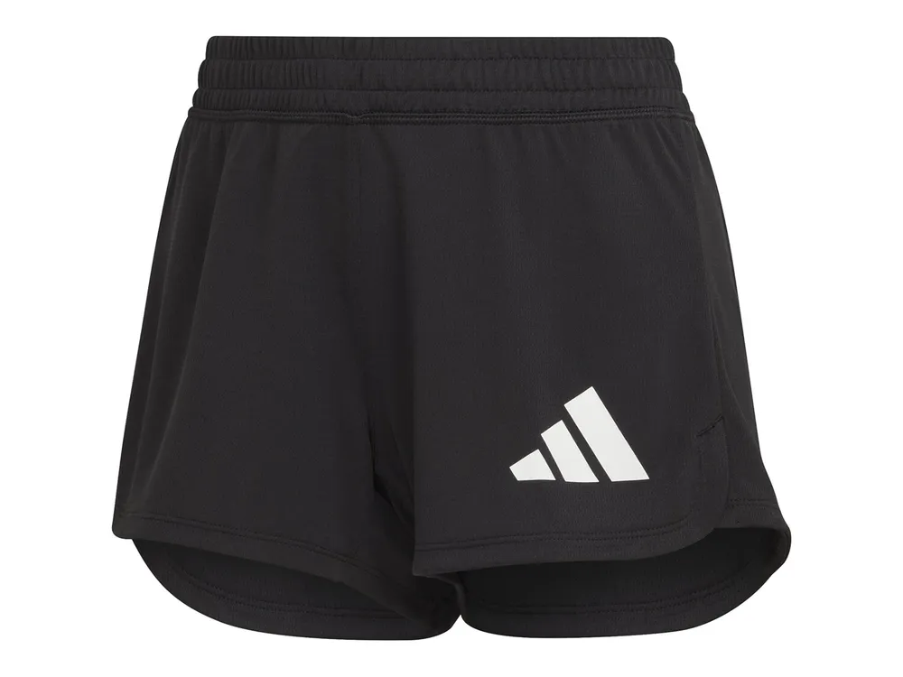 Adidas Women's Pacer 3 Stripe Woven Polyester Gym Shorts (Grey, L