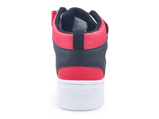 Rylee High Top Sneaker with Velcro Strap Red