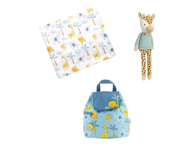 Zoo Backpack, Blanket, & Plush Doll Gift Set