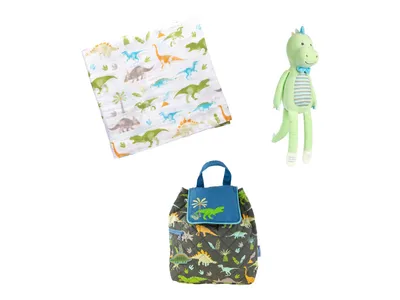 Dinosaur Backpack, Blanket, & Plush Doll Gift Set