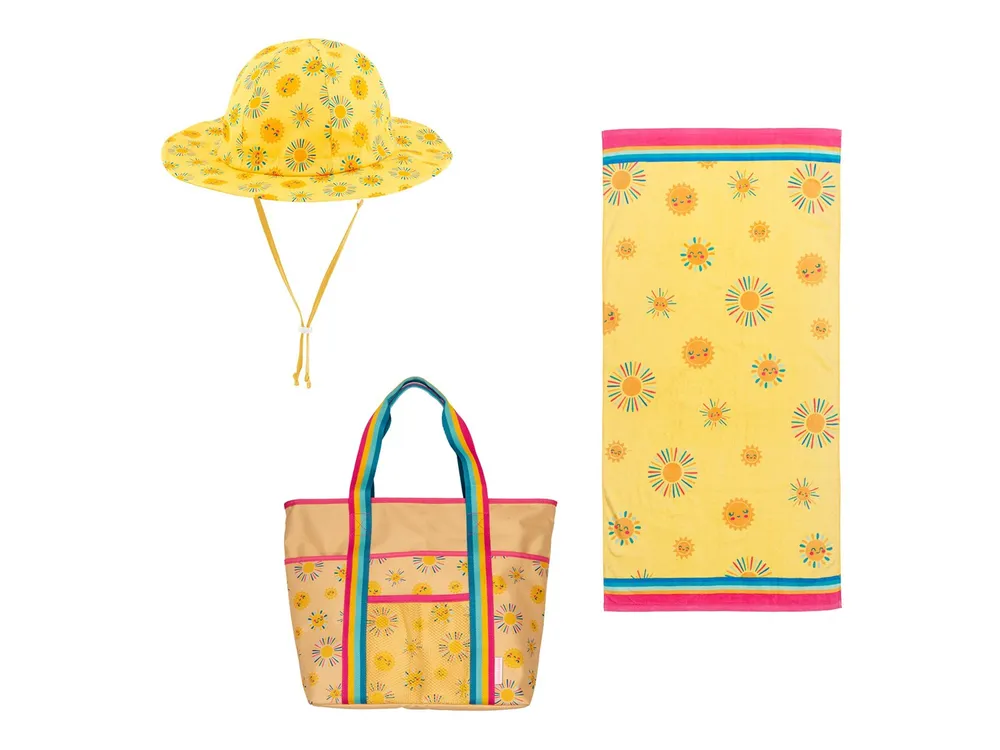 Sunny Kids' Beach Towel, Tote, & Sun Hat Set