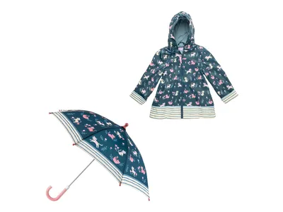 Cats Kids' 2T Raincoat & Umbrella Set