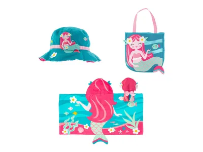 Mermaid Kids' Beach Towel, Tote, & Bucket Hat Set