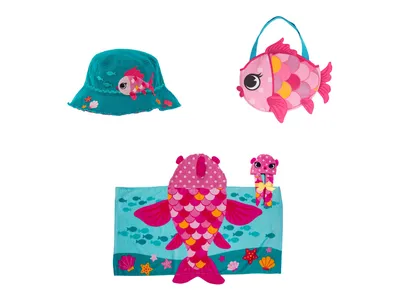 Fish Kids' Beach Towel, Tote, & Bucket Hat Set
