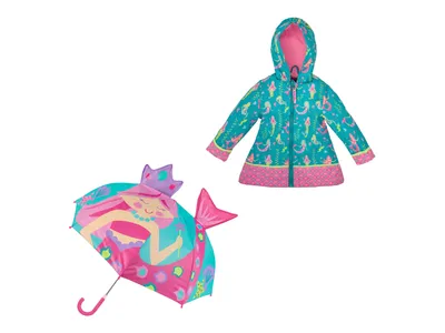 Mermaid Kids' Raincoat & Umbrella Set