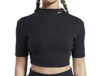 Short Sleeve Rib Women's Cropped Shirt