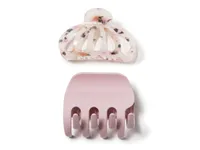 Blush & Floral Hair Clip Set - 2 Pack