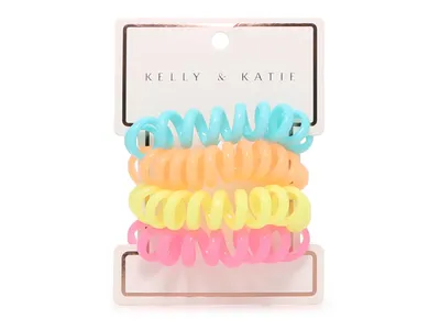 Twisted Coil Hair Tie Set - 4 Pack