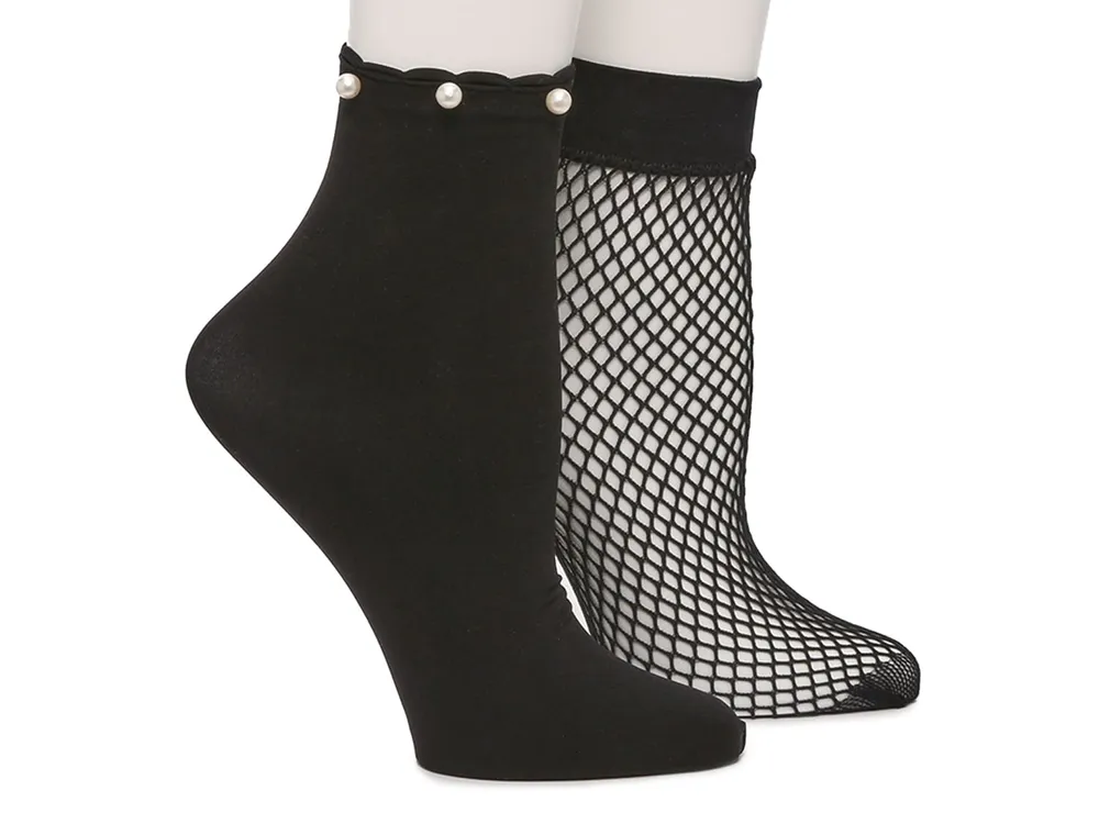Fishnet Pearl Women's Ankle Socks - 2 Pack