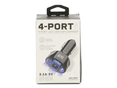4-Port LED USB Car Charger
