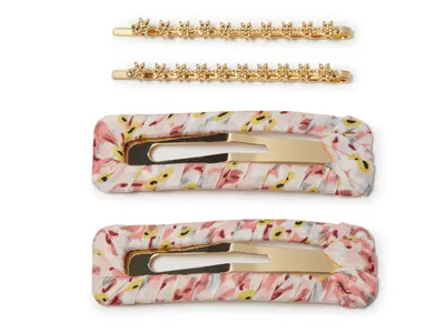 Floral Hair Clip Set - 4 Pack