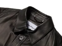 Leather Men's Button-Up Shirt