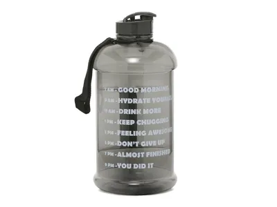 Black Transparent Motivational 64 Oz. Water Bottle