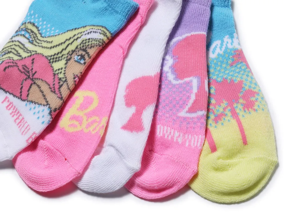 Barbie Kids' No Show Socks - 5 Pack