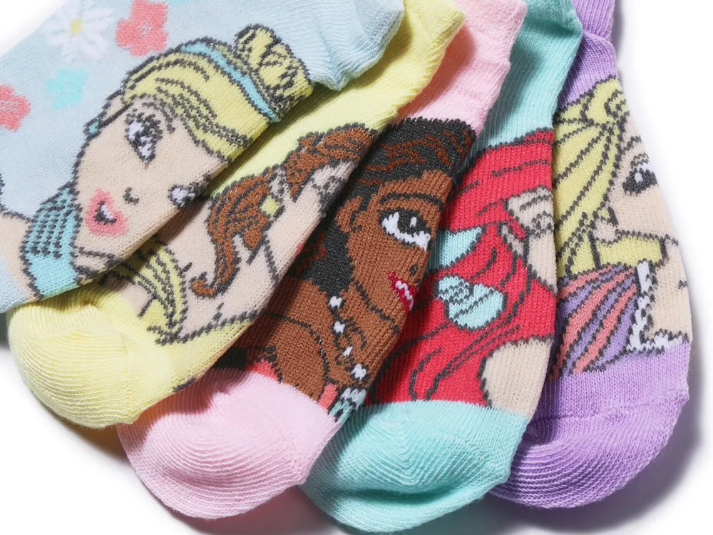 Disney Princess Kids' No Show Socks - 5 Pack