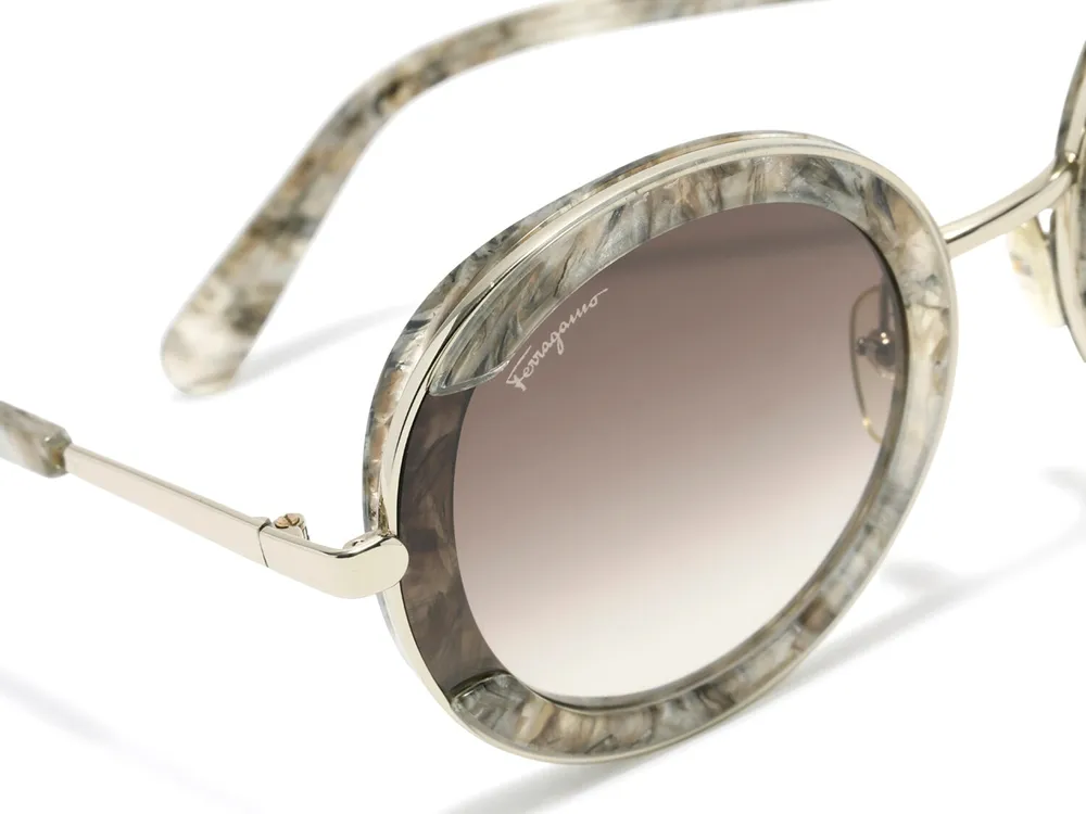 Patterned Round Sunglasses