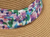 Ruched Floral Band Sun Hat