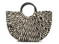 Two-Tone Straw Ring Tote