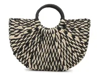 Two-Tone Straw Ring Tote