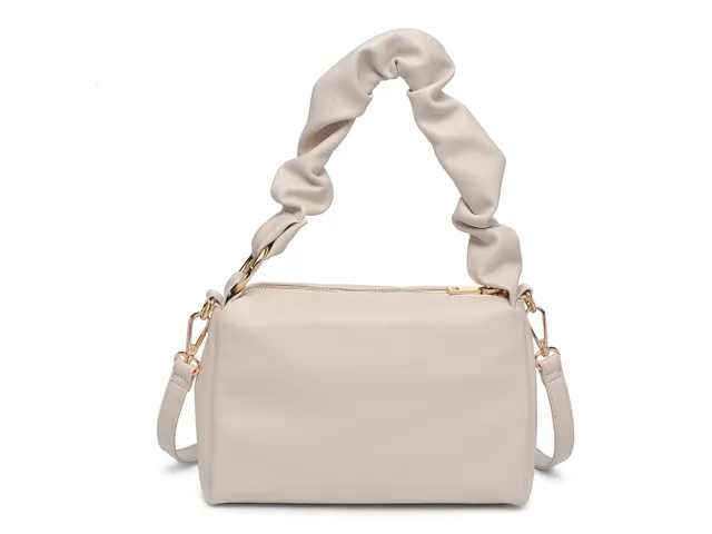 ASOS DESIGN puffed quilted shoulder bag in white with chunky chain