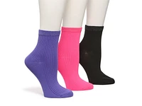 Glitter Top Women' Half Crew Socks - 3 Pack