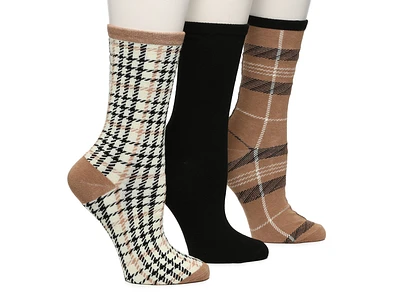 Plaid Crew Socks - 3 Pack